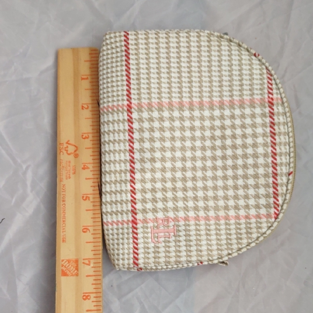 Lauren Ralph Lauren Beige and Pink Houndstooth Cosmetic Bag - Picture 10 of 12